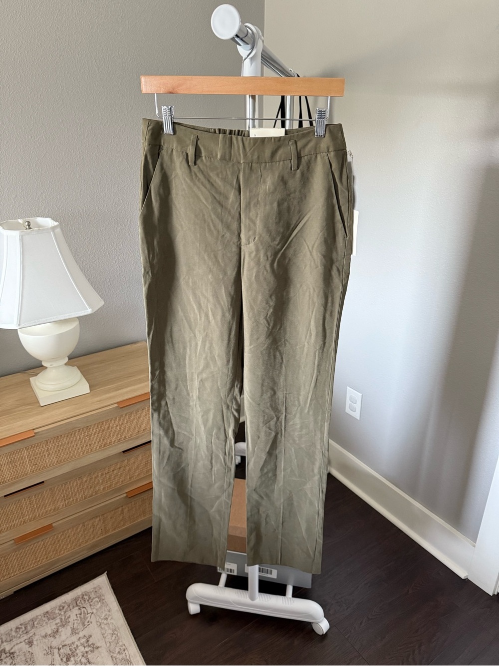 NEW a new day Olive Green Straight-Leg Women's Trousers Size 6R